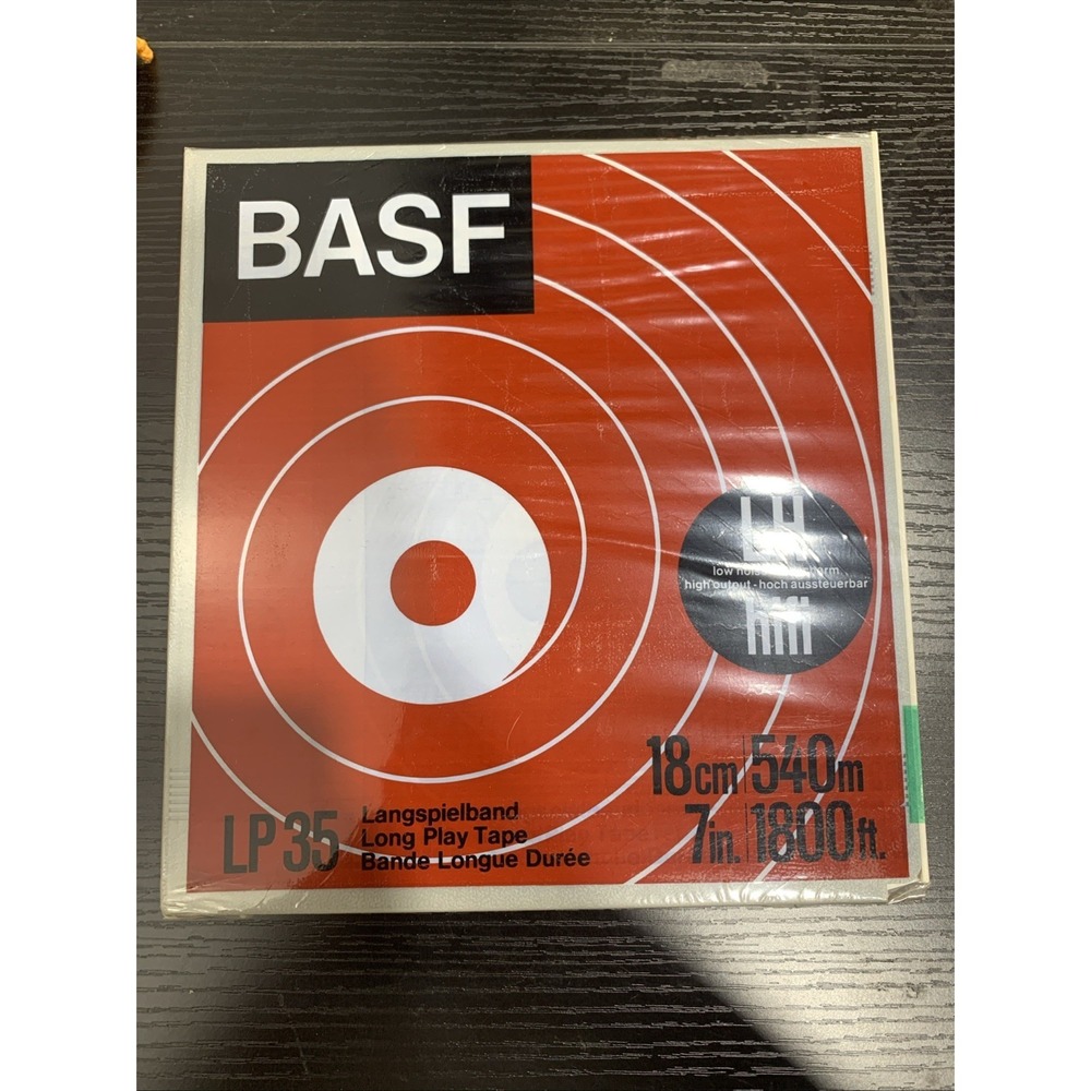 Factory Sealed BASF Blank LP35 Long Play Reel to Reel Tape 7" 1800‎ ft. Germany